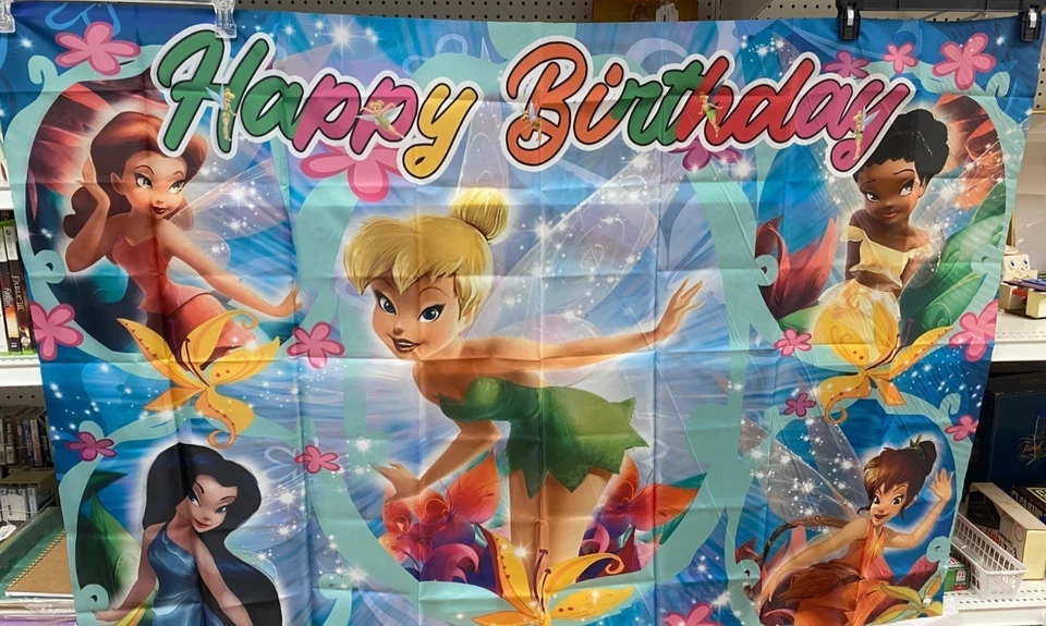 Disney Динь-Динь баннер фон фото с днем рождения 60 «x 39» - Изображение 1 из 4