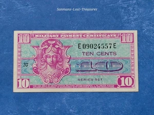 USA TEN CENTS 10¢ MILITARY PAYMENT CERTIFICATE SERIES 521 1954-1958 Uncir. - Picture 1 of 4