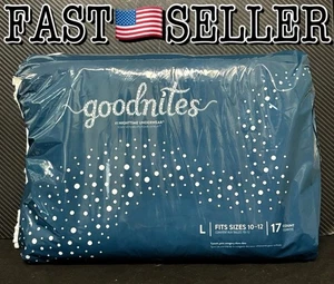 Ropa interior para mojar la cama nocturna Goodnites para niñas, talla L se adapta a 10-12, 17 unidades - Imagen 1 de 4