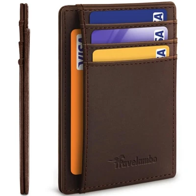 100% Genuine Leather Wallet for Men and Women, Slim Minimalist RFID Blocking ... - Image 1 of 4