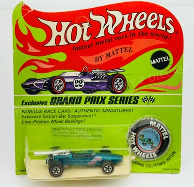 Hot Wheels Redline BRABHAM REPCO F1 Aqua BLACK BASE CAR NEW in BLISTERPACK !!! - Image 1 of 4