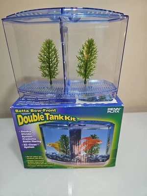 Penn Plax Betta Arco de Peces Frontal Doble Tanque Kit Doble Divisor EZ Sistema de Limpieza Foto 1 de 4
