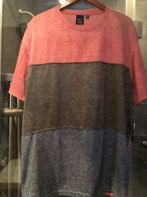 Camiseta de manga corta Burnside roja/negra/azul para hombre talla 2XL Foto 1 de 4