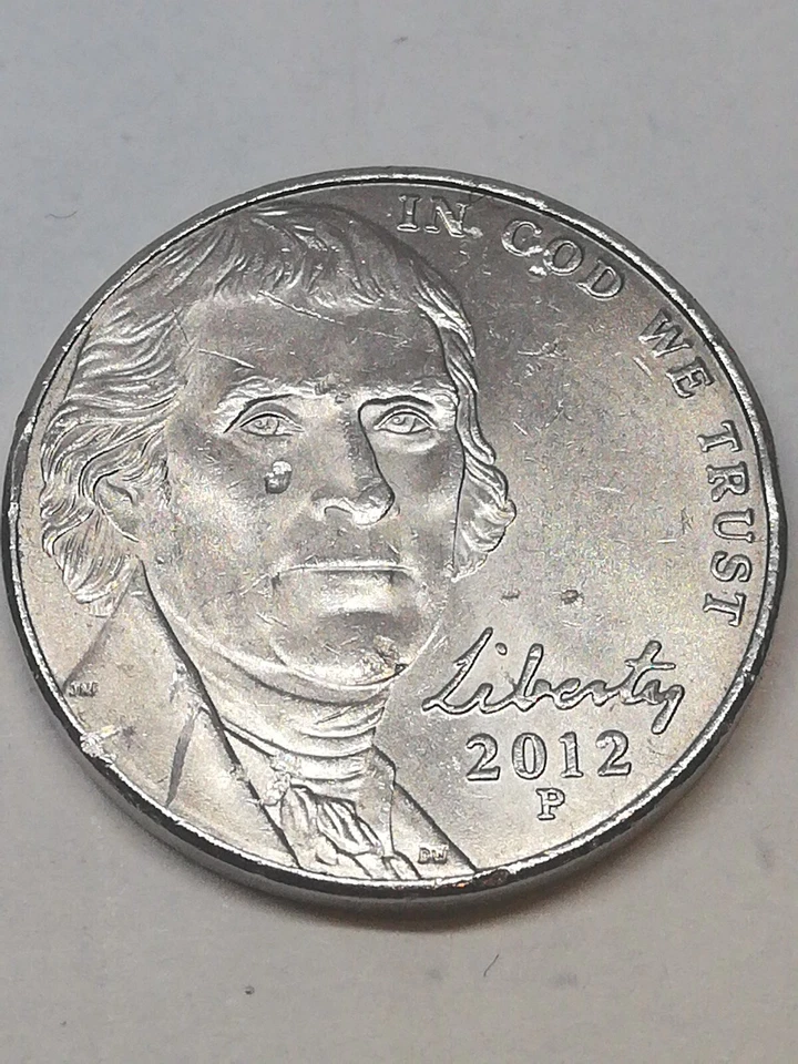 2012 P Jefferson Nickel Five Cent USD Error Coin Multiple Die Chips & Cracks - Image 1 of 4