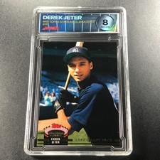 1993 TOPPS STADIUM CLUB MURPHY #117 DEREK JETER ROOKIE CARD RC PGX 8 YANKEES