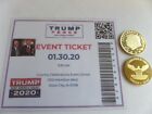 DONALD TRUMP MAGA RALLY, 01-30-2020-Ticket, SIOUX CITY, IOWA + TRUMP Gold Coin