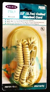 Belkin Pro Series F8V101-12-AL 12' (3.7m) Coiled Handset Cord-Almond/White - Picture 1 of 1