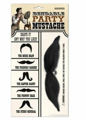 Shapeable Funny Barber Mustache Realistic Acting Costume Roleplay Accessory - Image 1 of 3