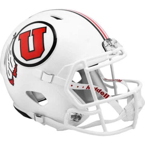 Utah Utes White Riddell Speed Full Size Replica Football Helmet - Picture 1 of 1