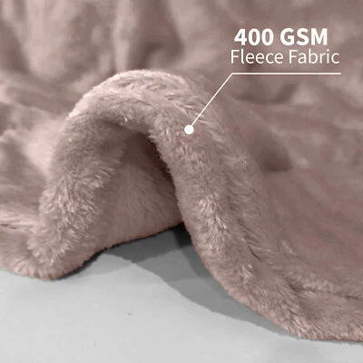 Manta de sofá cama reversible grande de piel sintética polar súper suave ligera Foto 1 de 4