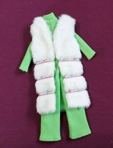 Vintage Barbie Clothes - MOD Era Barbie 3439 Wild Things Jumpsuit & Fur Vest