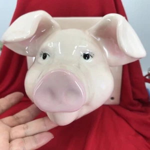 3D Vintage Handmade Pink Pig Mount Signed Nell Perry 1991 Hang Decoration - Picture 1 of 20