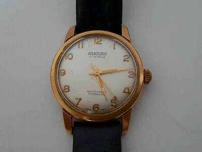 Candino 17 камней - ручной завод - позолоченный чехол - ссылка 8021-2  - Изображение 1 из 4