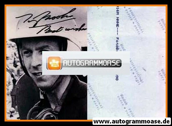 Autogramm Formel 1 | Tony BROOKS | 1956 Foto (Portrait mit Helm SW) - Bild 1 von 1
