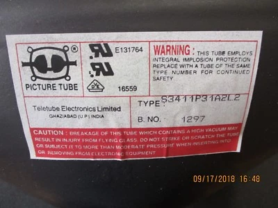 Teletube S3411P31A2L2 14" CRT. Brand New! - Image 1 of 4