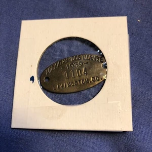 1939 Michigan Dog License Tag Livingston County - Picture 1 of 3