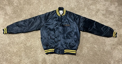VTG 80s San Diego Chargers Football Chalk Line Satin Bomber Jacket Sz L Cover