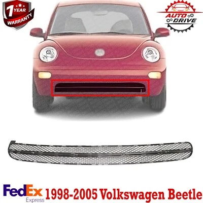 New Front Center Bumper Grille Textured Black Fits 1998-2005 Volkswagen Beetle Foto 1 de 4