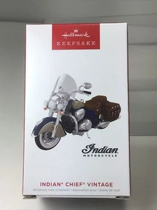 NIB. Hallmark Keepsake INDIAN CHIEF VINTAGE Motorcycle Christmas Ornament 2022 - Picture 1 of 3