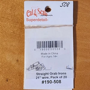 21" HO Scale Straight Grab Irons pack of 20 - .012" Wire Cal Scale 190-508 Model - Picture 1 of 2