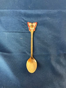 Korea Souvenir Löffel 18K Gold Filled SCHMETTERLING - Bild 1 von 3