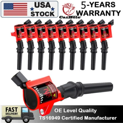 10 pack Ignition Coil  For Ford Lincoln Mercury Heavy Duty 4.6L 5.4L DG508 V10 - Image 1 of 4