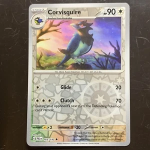 POKEMON Card - Corvisquire 165/193 - Reverse Holo - Paldea Evolved - Picture 1 of 3
