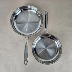Cuisinart 8" & 10" Stainless Steel Skillet Pans Lot Bundle 722-20 / 722-24 Saute - Picture 1 of 10