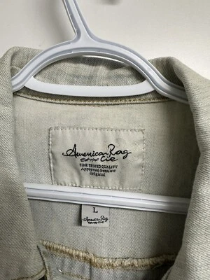 Chaleco chaqueta sin mangas AMERICAN RAG de mezclilla grande borde áspero para mujer Foto 1 de 4