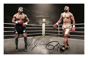 Mike Tyson v Roy Jones Jr Signed A4 Photo Print Poster Autograph Boxing Fight - Picture 1 of 1