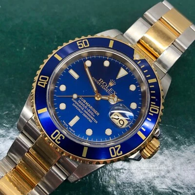 Rolex Submariner 16613 Azul Dos Tonos Acero Oyster 18K Hebilla de Oro SEL Foto 1 de 4