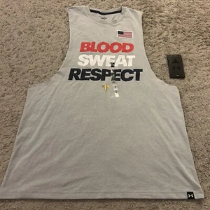 Men’s Under Armour Project Rock Red, White & Blue Graphic Sleeveless Tank Top - Picture 1 of 4