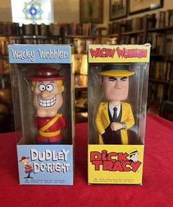 Vintage DICK TRACY & DUDLEY DO RIGHT Funko Wacky Wobbler Retired Bobblehead Set - Bild 1 von 13