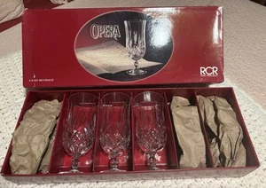 Glass Cut Italy Opera RCR Royal Crystal Rick Bleikristall Three Iced Beverage - Picture 1 of 9