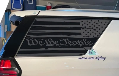 Calcomanía de ventana para GMC Yukon 2021-2025 We the People Distressed American Flag Foto 1 de 4