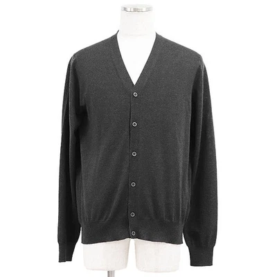PRADA Knit Cardigan 2022y Melange 100%-Virgin Wool Men Size 50 Charcoal Gray - Image 1 of 4