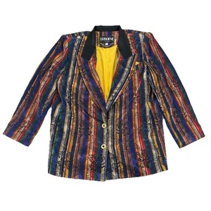 Criscione Sz L Brocade Floral Vintage Embellished Jacket Blazer Made In USA - Picture 1 of 17