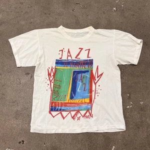 Camiseta Arte Nicola De Maria Festival de Jazz de Montreux 1988 Años 80 Adulto M Blanca Rara - Imagen 1 de 5