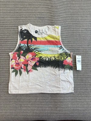 Roxy Shirt Womens Large Multicolor Hula Hula MA Sleeveless Tank Floral Hawaii - Image 1 of 4