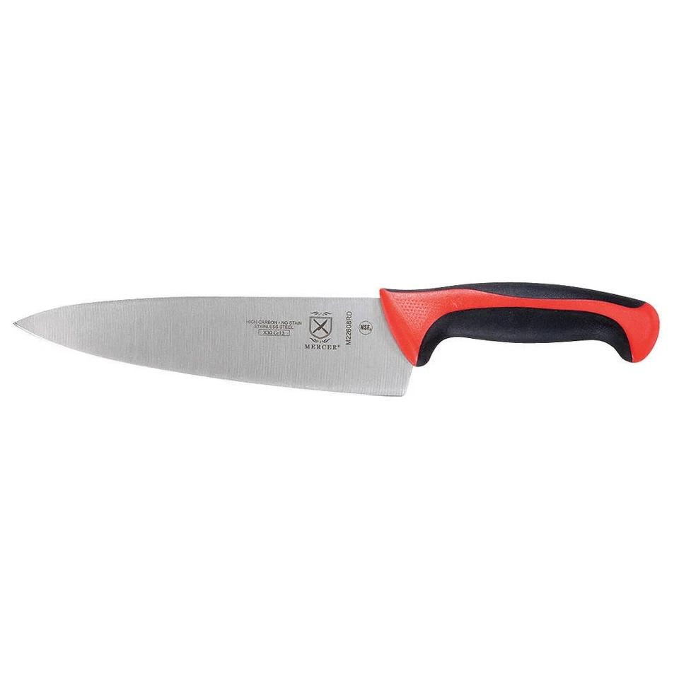 Cuchillo de chef MERCER CUTLERY M22608RD, hoja de 8 pulgadas, mango rojo 13V449 Foto 1 de 1