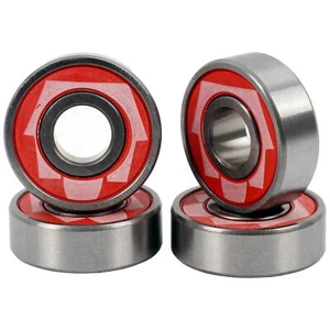 SkateHut Logo ABEC 9 Chrome Steel Rated Bearings - Red (4 Pack) - Imagen 1 de 3
