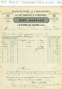 Dépt 27 - Saint Pierre du Vauvray - Petite Entête d'une Manufacture - 23/05/1908 - Picture 1 of 1