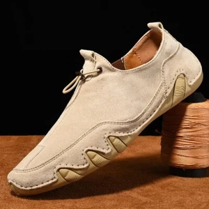 Zapatos informales cómodos mocasines mocasines mocasines de cuero genuino para hombre al aire libre - Imagen 1 de 28