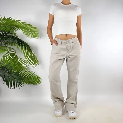 Pantalones cargo utilitarios vintage Y2K caqui Gorpcore tiro bajo granola niña / 7/8 Foto 1 de 4