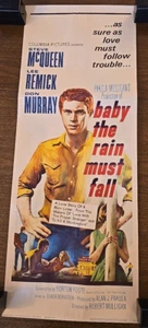 1965 Original Movie Poster - Baby The Rain Must Fall 36" x 14" McQueen /Rolled - Picture 1 of 10