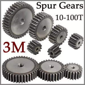 Spur Gears Pinion Gear 3 Mod Transmission Gear 10-100 Teeth 45# Steel Flat Gear - Picture 1 of 11