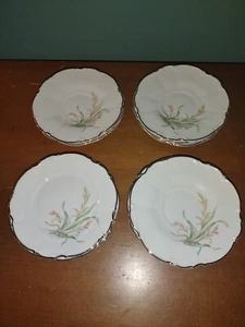 Lot of 12 Hutschenreuther Selb Bavaria 22 kt Gold Dessert Bead Salad Tea Plates - Picture 1 of 7