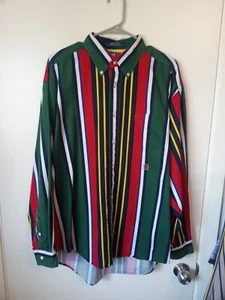 Vintage Tommy Hilfiger Striped Multicolor Button Down Shirt Size L - Picture 1 of 4