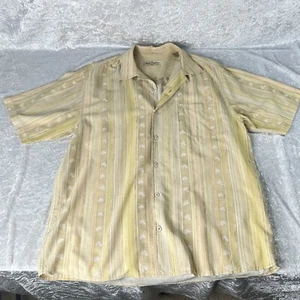 Tommy Bahama shirt Men's Large Gold/Yellow Hawaiian 100% Silk - Picture 1 of 7