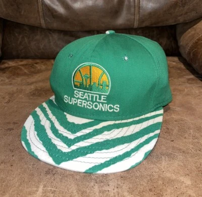 De colección Seattle SuperSonics Zubaz NBA SnapBack Sombrero Estampado Loco Años 90 Foto 1 de 4